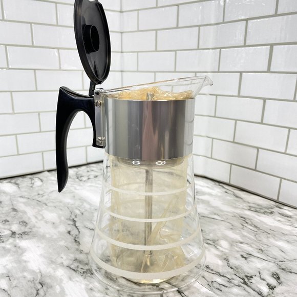 Vintage David Douglas Flameproof White/Silver 8 Cup Coffee Percolator MCM - Picture 4 of 11